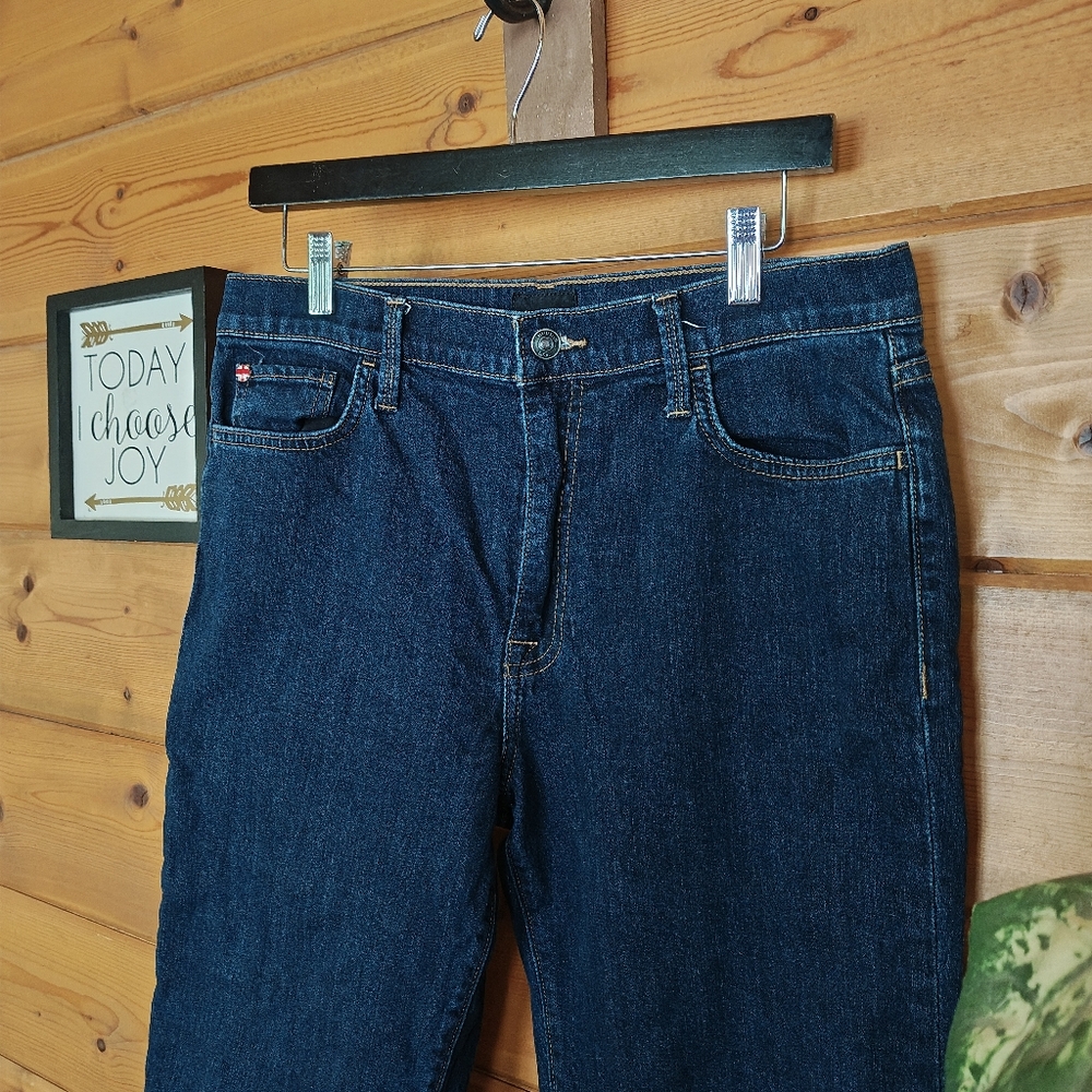 Hudson Noa Mid Rise Straight Raw Hem Crop In Giana Dark Jean Boho Sz 30(32) X25" - Picture 4 of 13